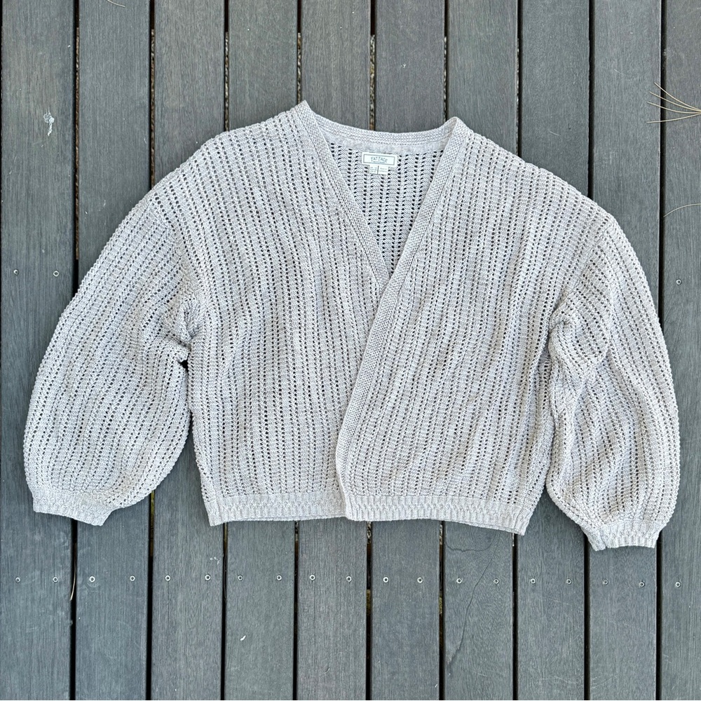 Fat Face Anna Tan Open Stitch Cardigan NWOT